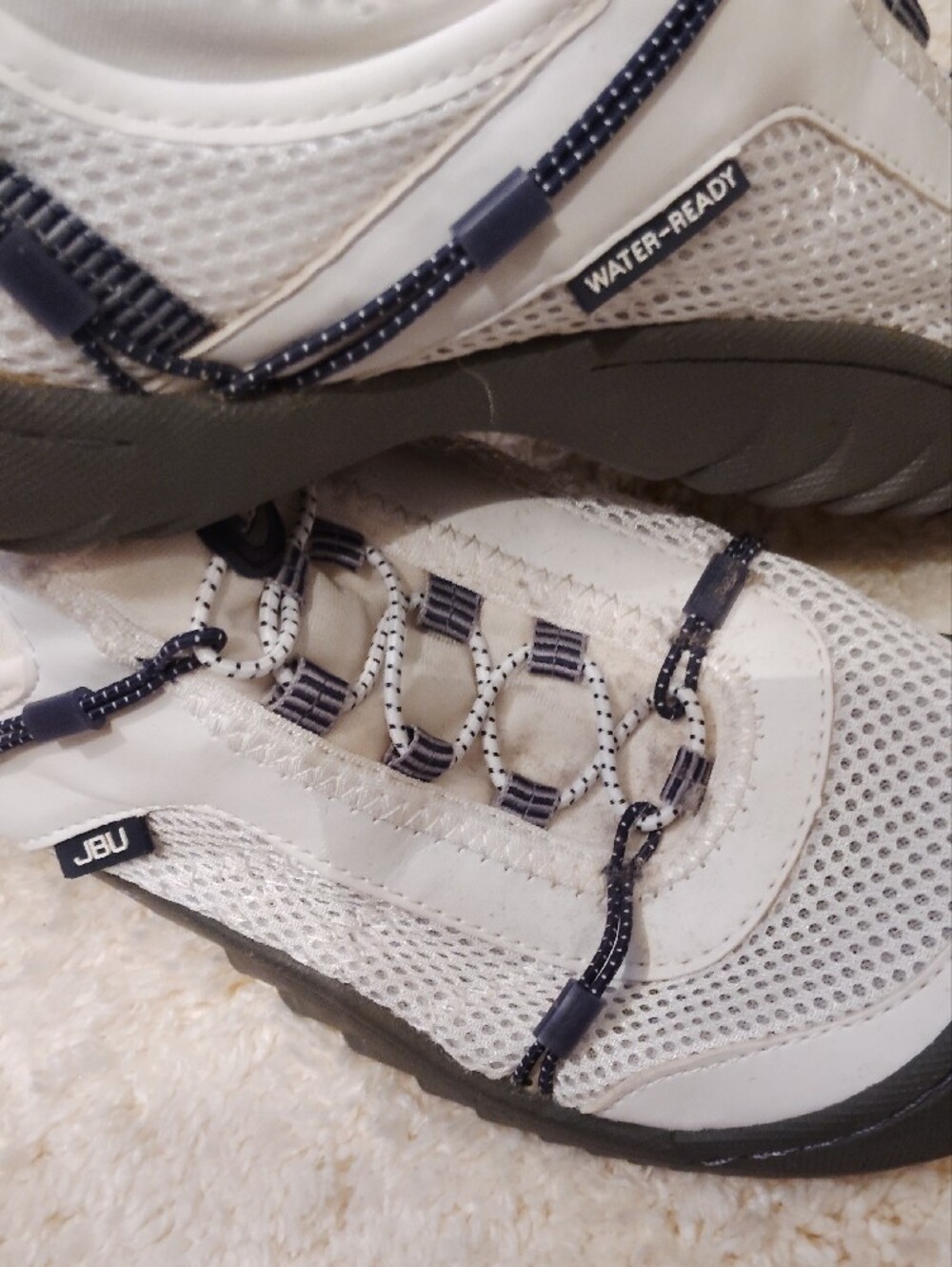 JBU Women’s Slip-On Mesh Sneakers in White and Black - Picture 3 of 6